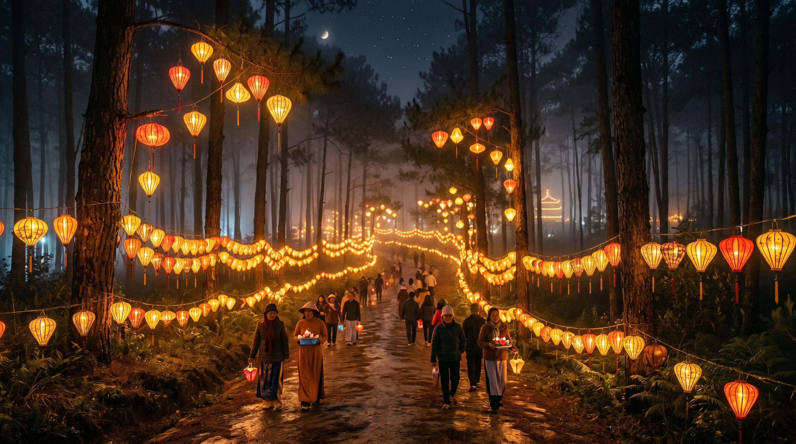 2000 đèn lồng rừng thông